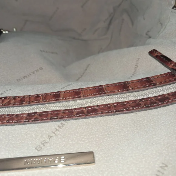 Brahmin Brown Crocodile-Embossed Backpack - Picture 10 of 10